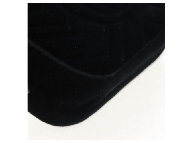 Gucci Borsa a spalla GG Marmont in velluto nero e oro 448065 Auth 145252M D'oro - vista 13