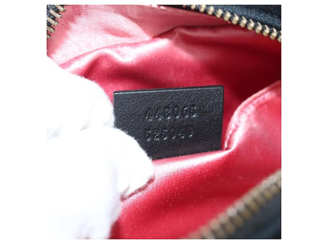 Gucci Borsa a spalla GG Marmont in velluto nero e oro 448065 Auth 145252M D'oro - vista 23