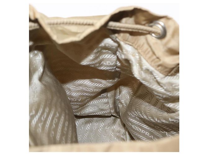 PRADA Backpack Nylon Beige Silver Auth 153987 Silvery - view 23