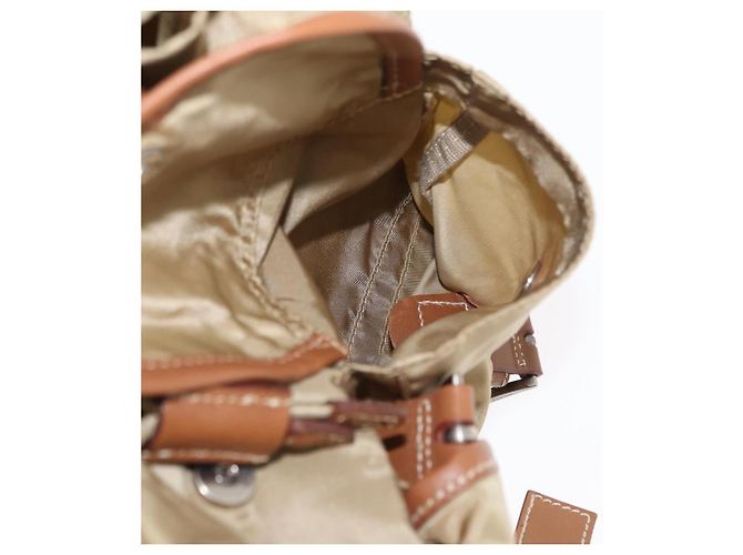 PRADA Backpack Nylon Beige Silver Auth 153987 Silvery - view 27