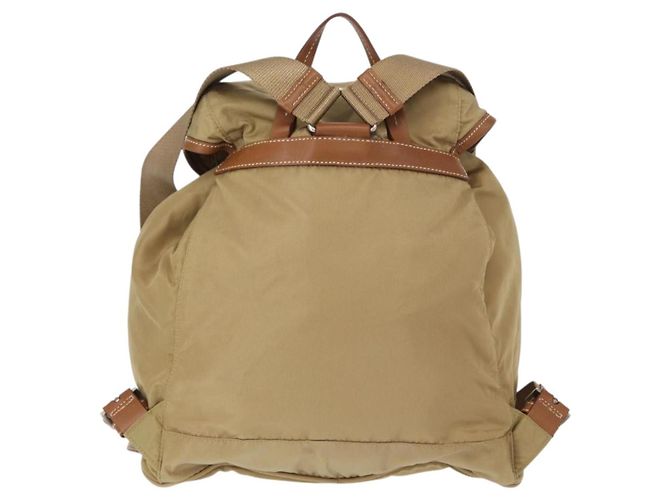 PRADA Backpack Nylon Beige Silver Auth 153987 Silvery - view 3