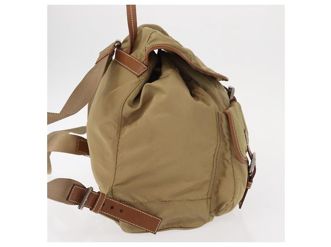 PRADA Backpack Nylon Beige Silver Auth 153987 Silvery - view 5