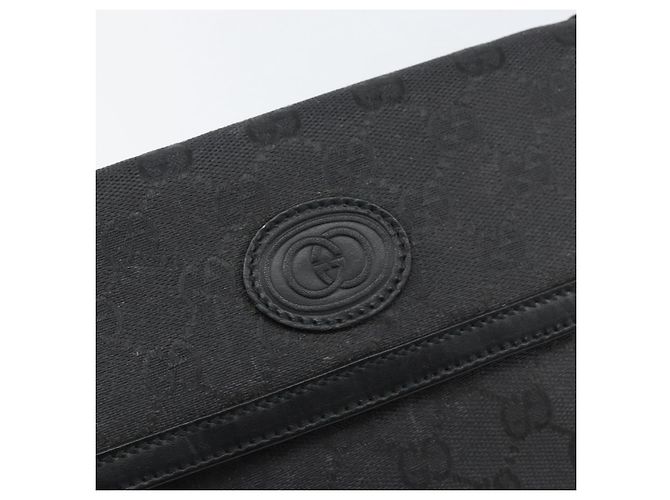 Borsa a Spalla GG Canvas Gucci Nera Oro Auth ep11997 Nero D'oro - vista 12