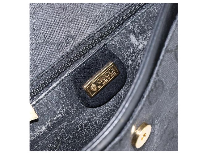 Borsa a Spalla GG Canvas Gucci Nera Oro Auth ep11997 Nero D'oro - vista 14