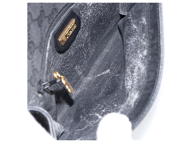 Borsa a Spalla GG Canvas Gucci Nera Oro Auth ep11997 Nero D'oro - vista 15