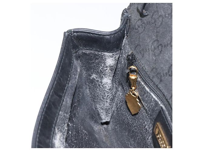 Borsa a Spalla GG Canvas Gucci Nera Oro Auth ep11997 Nero D'oro - vista 17