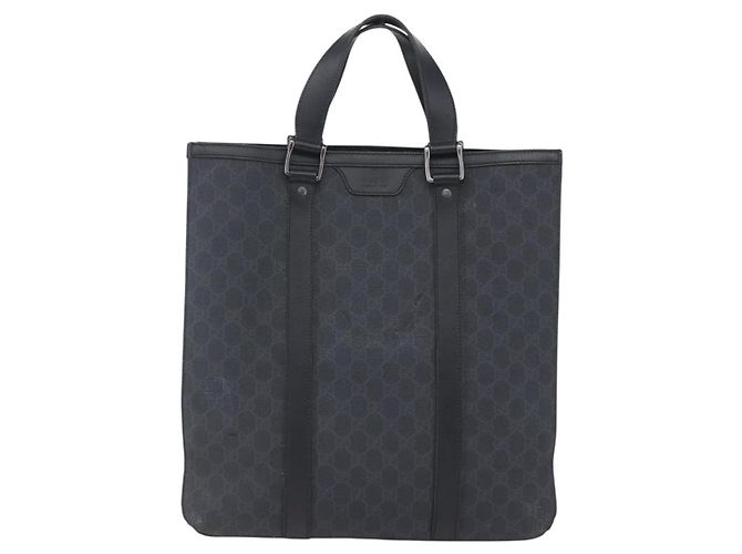 Gucci Borsa a mano GG Supreme in PVC nera 322072 Auth ep12169 Nero - vista 2