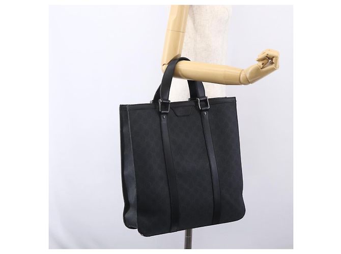 Gucci Borsa a mano GG Supreme in PVC nera 322072 Auth ep12169 Nero - vista 22