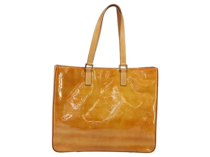 LOUIS VUITTON Borsa Tote Columbus Monogram Vernis Beige M91023 LV Auth th6462 - vista 2