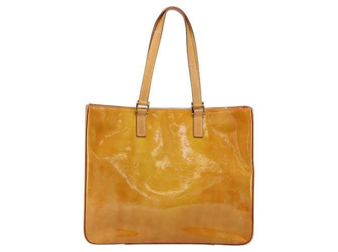LOUIS VUITTON Borsa Tote Columbus Monogram Vernis Beige M91023 LV Auth th6462 - vista 3