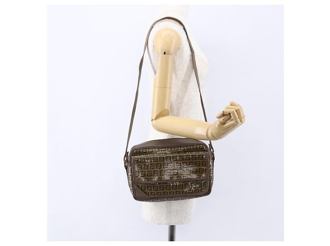 Fendi Bolso de hombro de lona Zucchino beige Auth th6516 - vista 22