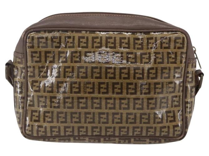 Fendi Bolso de hombro de lona Zucchino beige Auth th6516 - vista 3