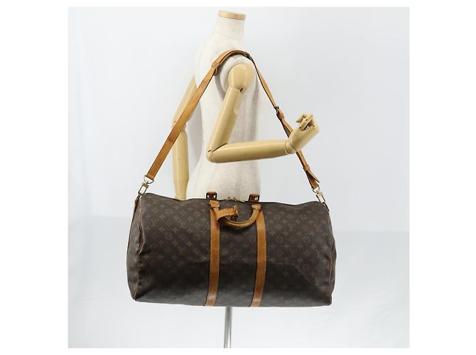 LOUIS VUITTON Monogram Keepall Bandouliere 55 Borsa Boston M41414 LV Auth yk19591 Monogramma - vista 24