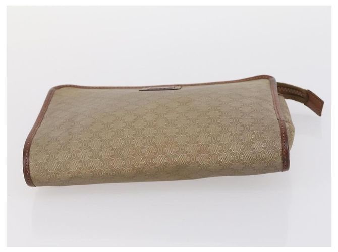 Céline Borsa a Spalla in Tela Macadam CELINE PVC Beige Oro Auth 144940 D'oro - vista 15