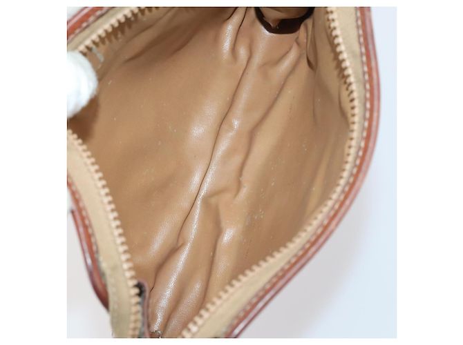 Céline Borsa a Spalla in Tela Macadam CELINE PVC Beige Oro Auth 144940 D'oro - vista 17