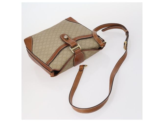 Céline Borsa a Spalla in Tela Macadam CELINE PVC Beige Oro Auth 144940 D'oro - vista 5