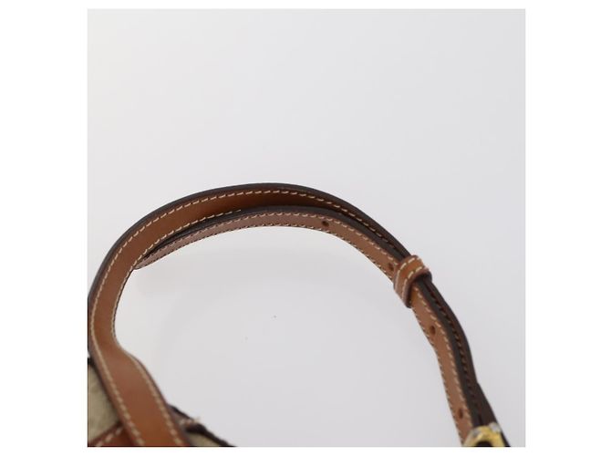Céline Borsa a Spalla in Tela Macadam CELINE PVC Beige Oro Auth 144940 D'oro - vista 6