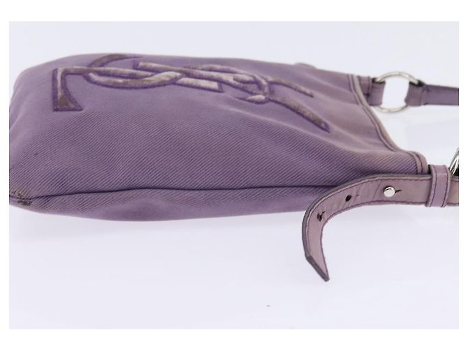SAINT LAURENT Borsa a Spalla Kahala Canvas Viola Argento Auth gh889 Porpora - vista 5