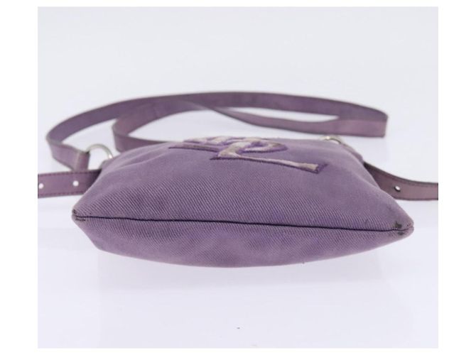SAINT LAURENT Borsa a Spalla Kahala Canvas Viola Argento Auth gh889 Porpora - vista 9