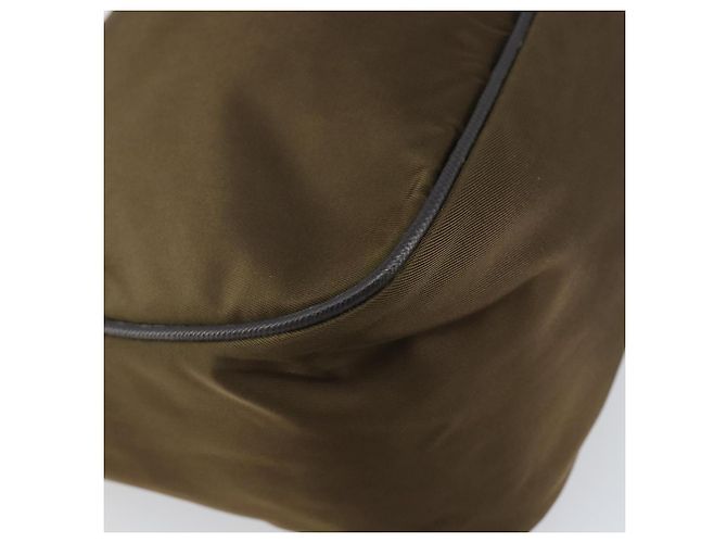 PRADA Schultertasche Nylon Khaki Silber Authentisch 145010 - Ansicht 11
