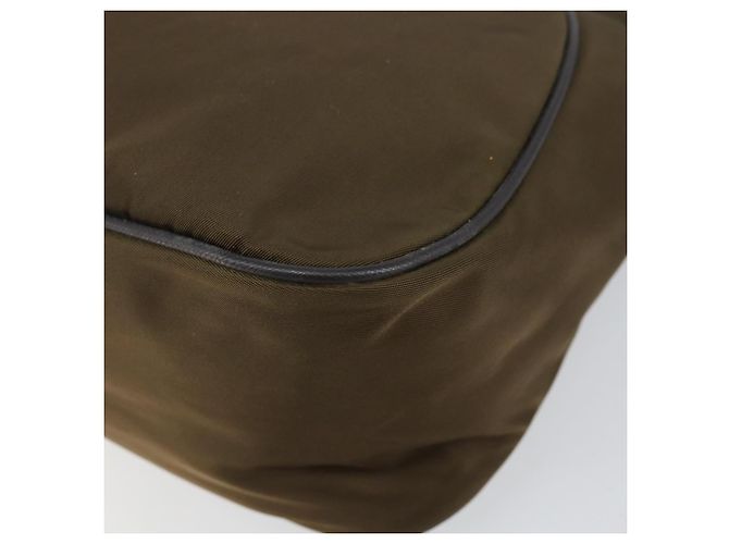 PRADA Schultertasche Nylon Khaki Silber Authentisch 145010 - Ansicht 12