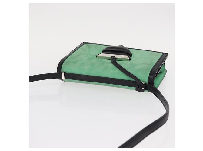 Borsa a Spalla LOEWE Barcelona in Pelle Suede Verde Argento Autentica 153905 - vista 6