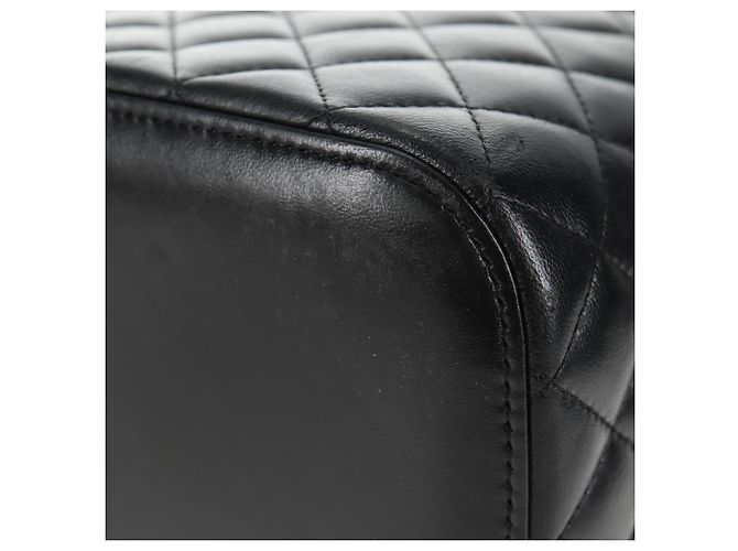 Vanity CHANEL Pochette Matelassé in Pelle di Agnello Nera Argento CC Auth 142565M Nero - vista 11