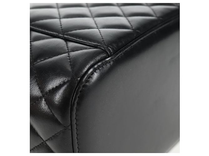 Vanity CHANEL Pochette Matelassé in Pelle di Agnello Nera Argento CC Auth 142565M Nero - vista 12