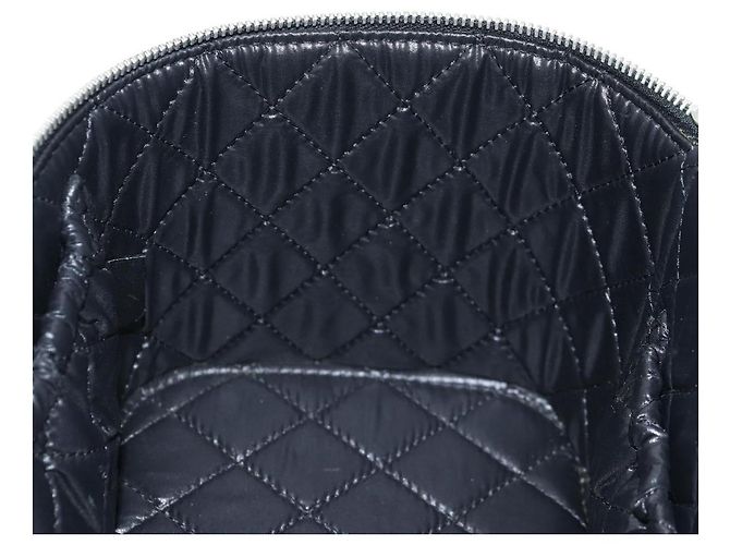 Vanity CHANEL Pochette Matelassé in Pelle di Agnello Nera Argento CC Auth 142565M Nero - vista 21
