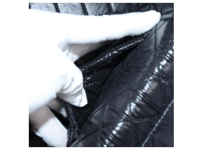 Vanity CHANEL Pochette Matelassé in Pelle di Agnello Nera Argento CC Auth 142565M Nero - vista 23