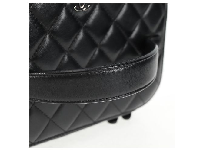 Vanity CHANEL Pochette Matelassé in Pelle di Agnello Nera Argento CC Auth 142565M Nero - vista 7