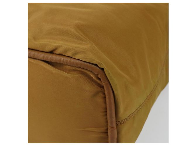 Céline Borsa a mano CELINE in nylon marrone oro Auth 143497 D'oro - vista 10