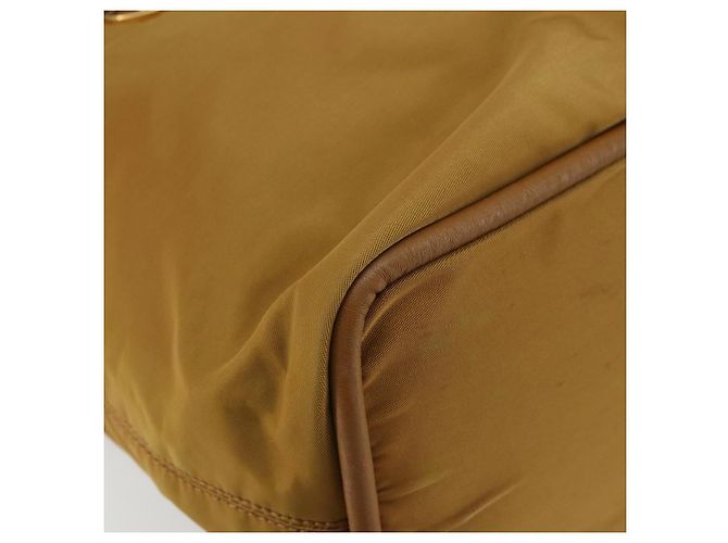 Céline Borsa a mano CELINE in nylon marrone oro Auth 143497 D'oro - vista 11