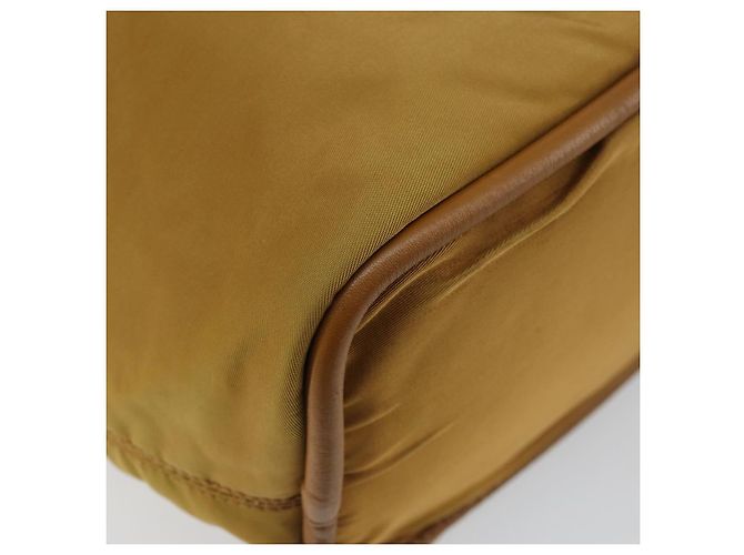 Céline Borsa a mano CELINE in nylon marrone oro Auth 143497 D'oro - vista 13