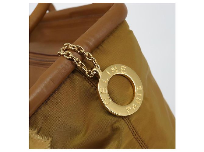 Céline Borsa a mano CELINE in nylon marrone oro Auth 143497 D'oro - vista 15