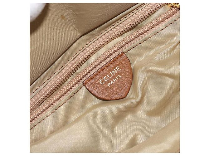 Céline Borsa a mano CELINE in nylon marrone oro Auth 143497 D'oro - vista 16