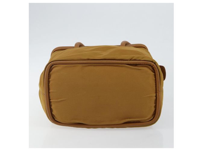 Céline Borsa a mano CELINE in nylon marrone oro Auth 143497 D'oro - vista 9