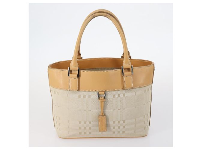 Bolso Tote Nova Check Burberry de Lona 4 piezas Beige Auth bs29616 - vista 10