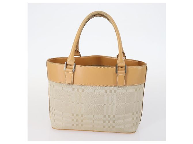 Bolso Tote Nova Check Burberry de Lona 4 piezas Beige Auth bs29616 - vista 11