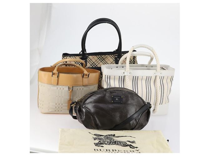 Bolso Tote Nova Check Burberry de Lona 4 piezas Beige Auth bs29616 - vista 25