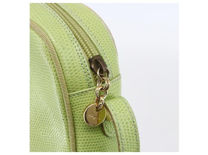Borsa a Spalla Vala in Pelle Verde Oro Auth BA8392 di Salvatore Ferragamo D'oro - vista 14