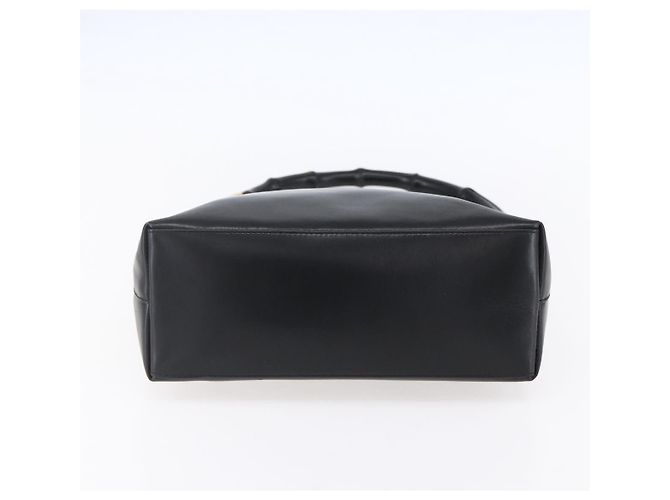 Borsa a Spalla in Pelle Gucci Bamboo Nera Oro 001 3007 Auth gh1309 Nero D'oro - vista 9