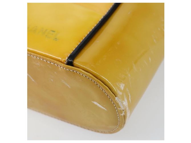 CHANEL Tote Bag Emaille Gelbgold CC Auth gh968 Golden - Ansicht 10