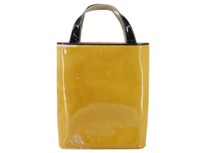 CHANEL Tote Bag Emaille Gelbgold CC Auth gh968 Golden - Ansicht 3