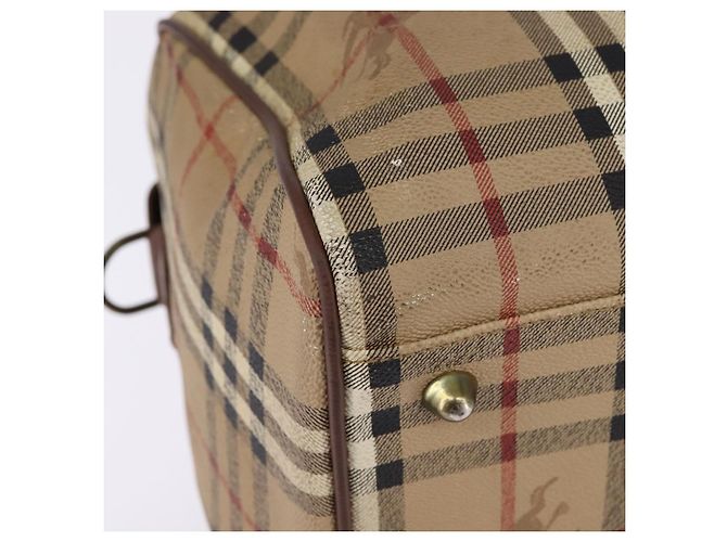 Autre Marque Borsa Boston in PVC beige e oro Nova Check di Burberrys Auth gh919 D'oro - vista 10