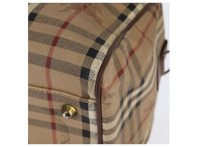 Autre Marque Borsa Boston in PVC beige e oro Nova Check di Burberrys Auth gh919 D'oro - vista 11