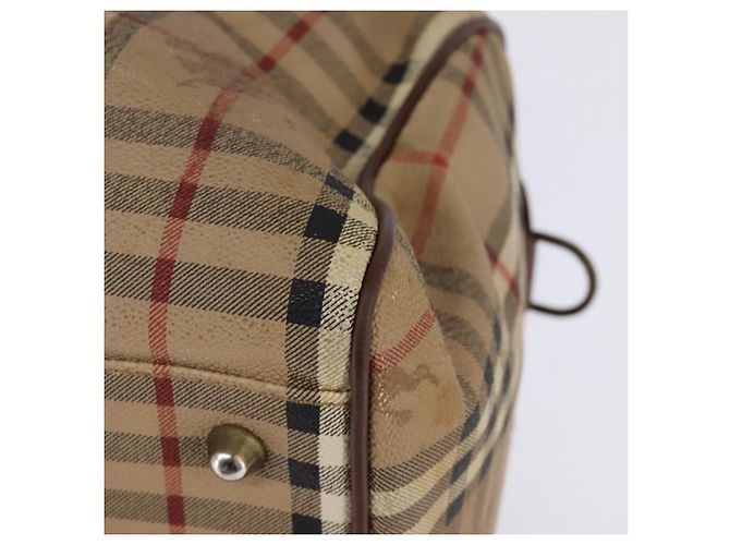 Autre Marque Borsa Boston in PVC beige e oro Nova Check di Burberrys Auth gh919 D'oro - vista 13