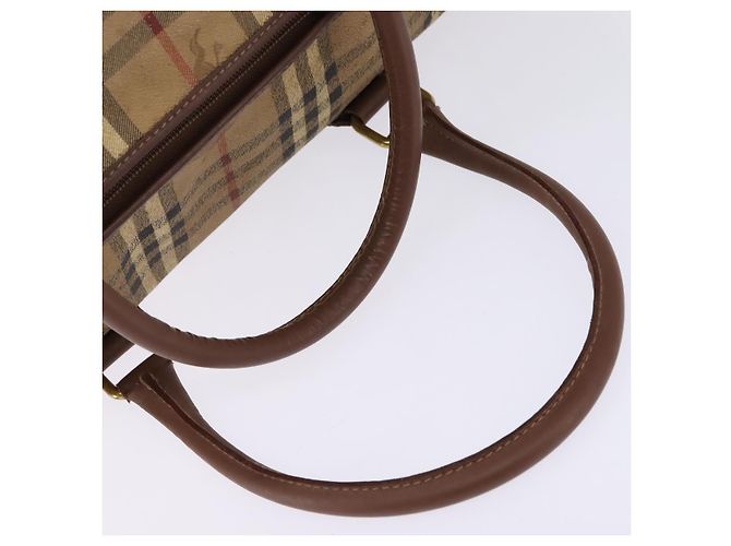 Autre Marque Borsa Boston in PVC beige e oro Nova Check di Burberrys Auth gh919 D'oro - vista 7