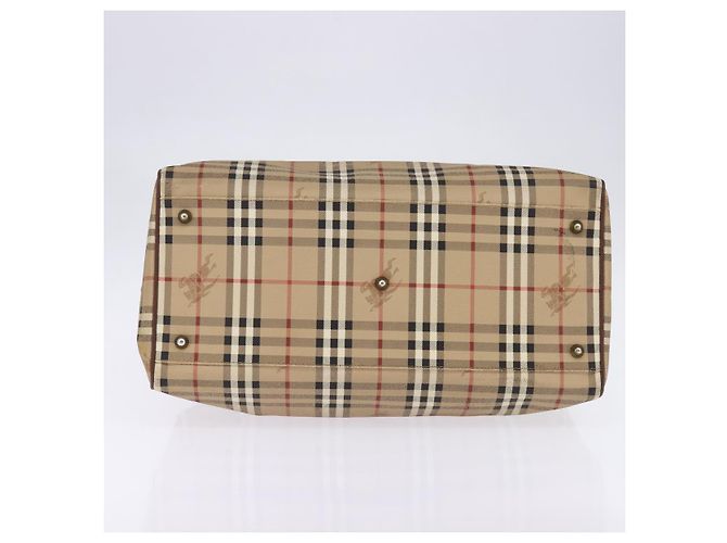 Autre Marque Borsa Boston in PVC beige e oro Nova Check di Burberrys Auth gh919 D'oro - vista 9