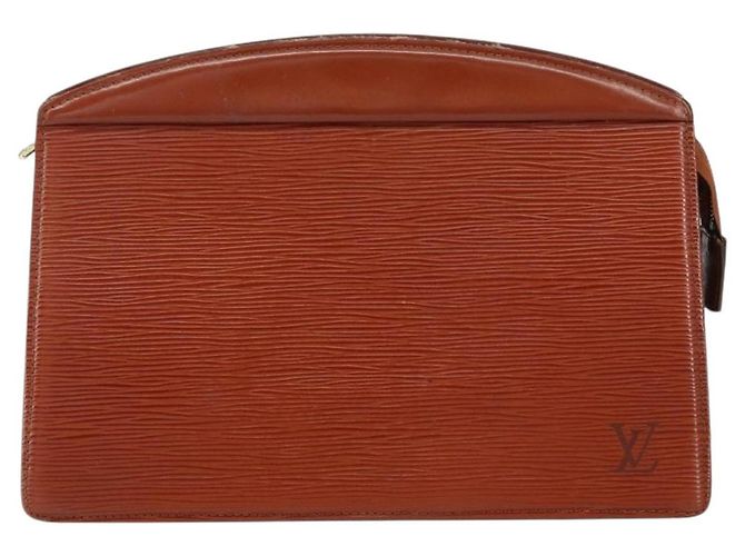 LOUIS VUITTON Pochette Crete Epi Marrone M48403 LV Auth ep11597 - vista 13